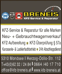 Print-Anzeige von: Breneis, Michael, Kraftfahrzeugtechniker