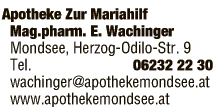 Print-Anzeige von: Apotheke Zur Mariahilf