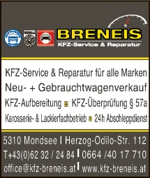 Print-Anzeige von: Breneis, Michael, Kraftfahrzeugtechniker Print-Anzeige von: Breneis, Michael, Kraftfahrzeugtechniker
