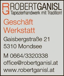 Print-Anzeige von: Ganisl, Robert, Tapezierhandwerk mit Tradition