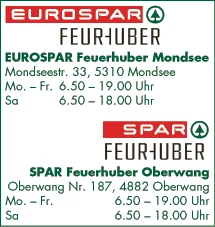 Print-Anzeige von: Feurhuber Oberwang GmbH SPAR, Lebensmittel