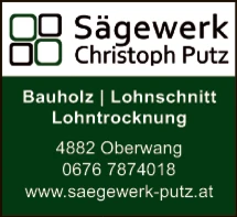 Print-Anzeige von: Putz, Christoph, Sägewerk