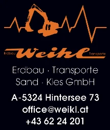 Print-Anzeige von: Weikl Erdbau - Transporte - Sand u. Kies GmbH, Erdbau