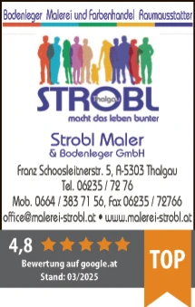 Print-Anzeige von: Strobl Maler & Bodenleger GmbH Print-Anzeige von: Strobl Maler & Bodenleger GmbH