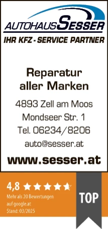 Print-Anzeige von: Sesser Alois GmbH, Kfz-Werkst Mazda-Verkauf u Service, Schlosserei u Landmaschinen Print-Anzeige von: Sesser Alois GmbH, Kfz-Werkst Mazda-Verkauf u Service, Schlosserei u Landmaschinen