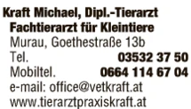 Print-Anzeige von: Kraft, Michael, Dipl.TA., Tierarzt
