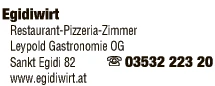 Print-Anzeige von: Leypold Gastronomie OG, Restaurant