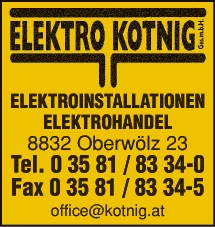 Print-Anzeige von: Elektro Kotnig GesmbH