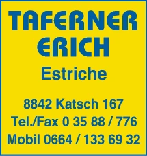 Print-Anzeige von: Taferner, Erich, Estriche