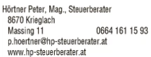 Print-Anzeige von: Hörtner, Peter, Mag., Steuerberater