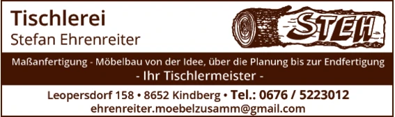 Print-Anzeige von: Ehrenreiter, Stefan, Tischlerei