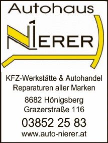 Print-Anzeige von: Nierer, Manfred, Autohandel