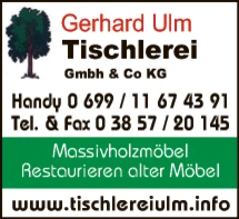Print-Anzeige von: Ulm, Gerhard, Tischlereien