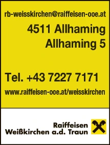 Print-Anzeige von: Raiffeisenbank Weißkirchen regGenmbH, Banken u Sparkassen