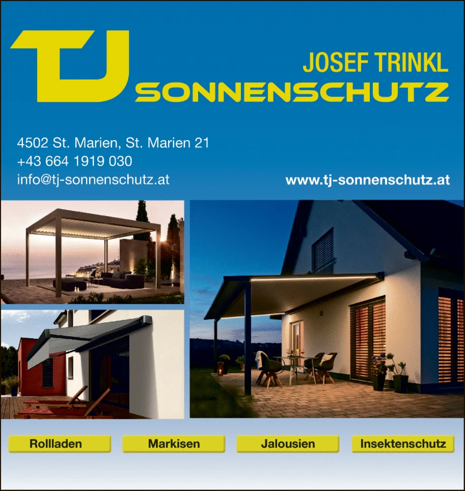 Print-Anzeige von: Trinkl, Josef, Sonnenschutz