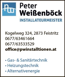 Print-Anzeige von: Weißenböck, Peter, Installateurmeister