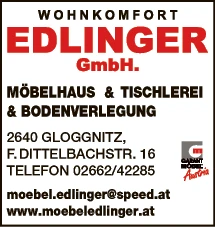Print-Anzeige von: Edlinger Möbel GmbH, Möbelhaus