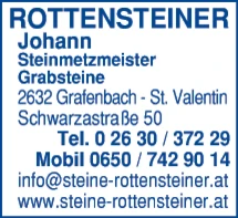Print-Anzeige von: Rottensteiner, Hans, Steinmetz