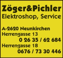 Print-Anzeige von: Zöger, Johann, Elektrowaren