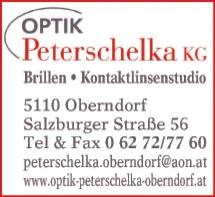 Print-Anzeige von: OPTIK PETERSCHELKA KG, Optik