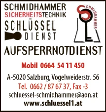 Print-Anzeige von: Schmidhammer, Wolfgang, Schlüsseldienst
