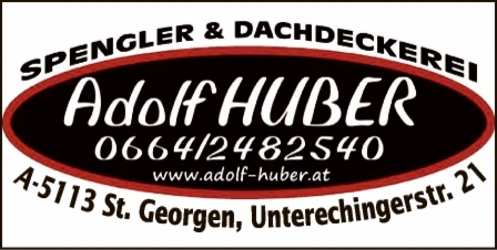 Print-Anzeige von: Huber, Adolf, Spenglerei & Dachdeckerei