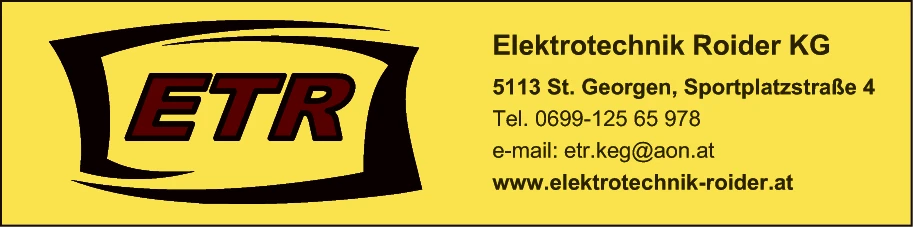 Print-Anzeige von: ETR Elektrotechnik Roider KG, Elektrotechnik