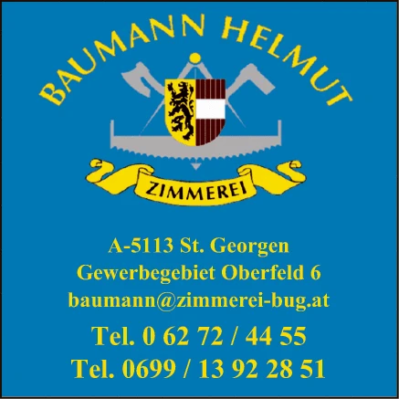 Print-Anzeige von: Zimmerei GmbH Baumann Helmut