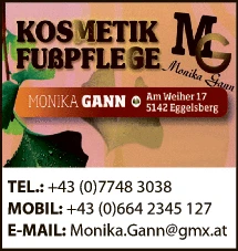 Print-Anzeige von: Gann, Monika, Kosmetikinstitute