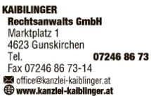 Print-Anzeige von: Kaiblinger Rechtsanwalts GmbH