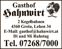 Print-Anzeige von: Gasth Hahnwirt