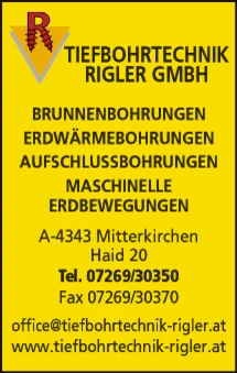 Print-Anzeige von: Rigler GmbH, Tiefenbohrtechnik