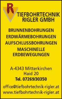 Print-Anzeige von: Rigler GmbH, Tiefenbohrtechnik Print-Anzeige von: Rigler GmbH, Tiefenbohrtechnik
