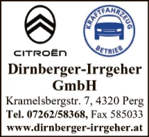 Print-Anzeige von: Dirnberger-Irrgeher GmbH, Kfz-Fachbetrieb