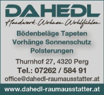 Print-Anzeige von: Dahedl Raumausstatter e.U., Raumausstattung