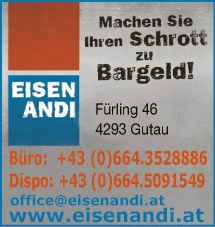Print-Anzeige von: Eisen-Andi Altmetall GmbH Print-Anzeige von: Eisen-Andi Altmetall GmbH