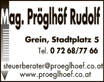 Print-Anzeige von: Pröglhöf, Rudolf, Mag., Steuerberater Print-Anzeige von: Pröglhöf, Rudolf, Mag., Steuerberater