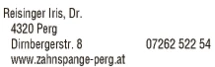 Print-Anzeige von: Reisinger, Iris, Dr., Zahnärztin