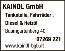 Print-Anzeige von: Kaindl, Karl, Tankstelle