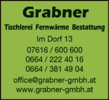 Print-Anzeige von: Tischlerei Grabner GmbH