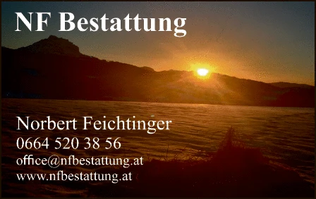 Print-Anzeige von: Feichtinger, Norbert, Bestattung Print-Anzeige von: Feichtinger, Norbert, Bestattung
