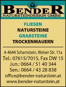 Print-Anzeige von: Bender Natursteindesign GmbH, Naturstein