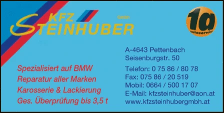 Print-Anzeige von: Steinhuber KFZ GmbH, Spenglerei