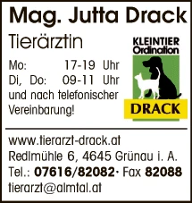 Print-Anzeige von: Drack, Jutta, Mag., Kleintier-Ordination