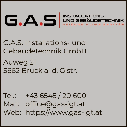 Print-Anzeige von: G.A.S. Installations- u. Gebäudetechnik GmbH
