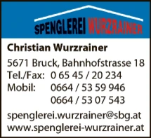 Print-Anzeige von: Wurzrainer, Christian, Spenglerei
