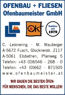 Print-Anzeige von: Ofenbaumeister GmbH, Ofenbau & Fliesen