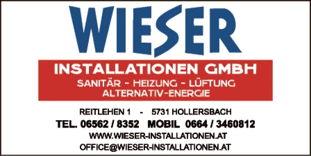 Print-Anzeige von: Wieser Installationen GmbH