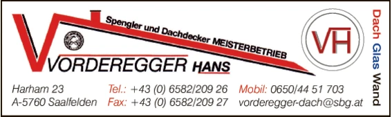 Print-Anzeige von: Vorderegger, Hans, Dachdeckerei