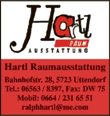 Print-Anzeige von: Hartl, Ralph, Raumausstattung Print-Anzeige von: Hartl, Ralph, Raumausstattung